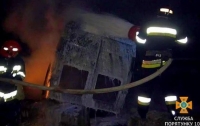 На Тернопольщине перевернулся и сгорел микроавтобус