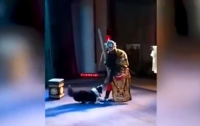 В Китае собака выбежала на сцену и напала на актера (видео)
