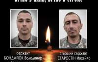 Стали известны имена героев погибших на Донбассе вчера