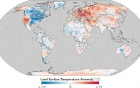 NASA опубликовало карту температурных аномалий на Земле